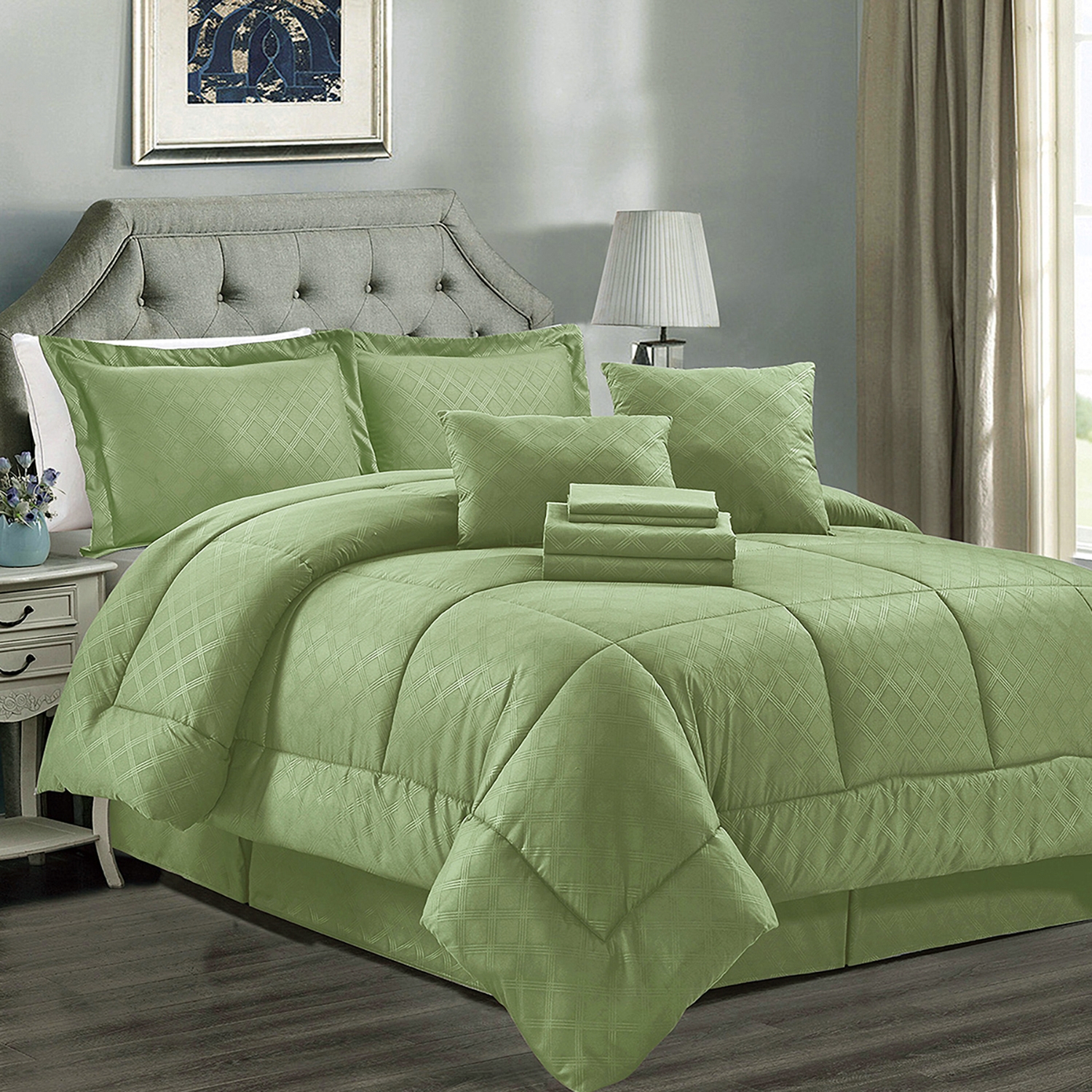 10pcs Bedding Comforter Sets with Shams Twin/Queen/King/CAL KING lemon color