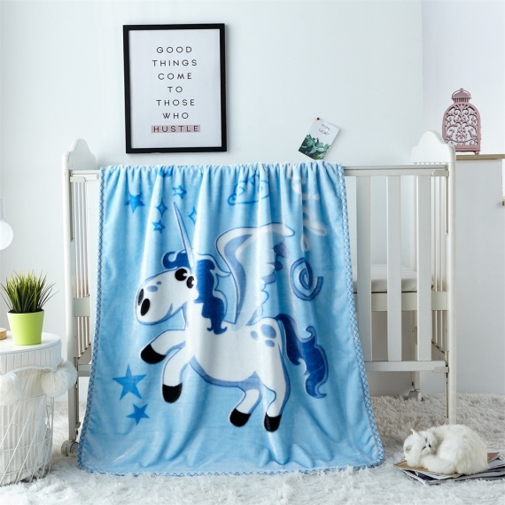 JML Super Soft Silky Baby Blanket 41" x 54" Unicorn B