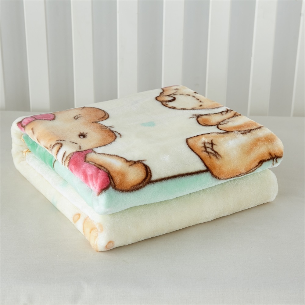 JML Super Soft Silky Baby Blanket 41" x 54" Two Bears