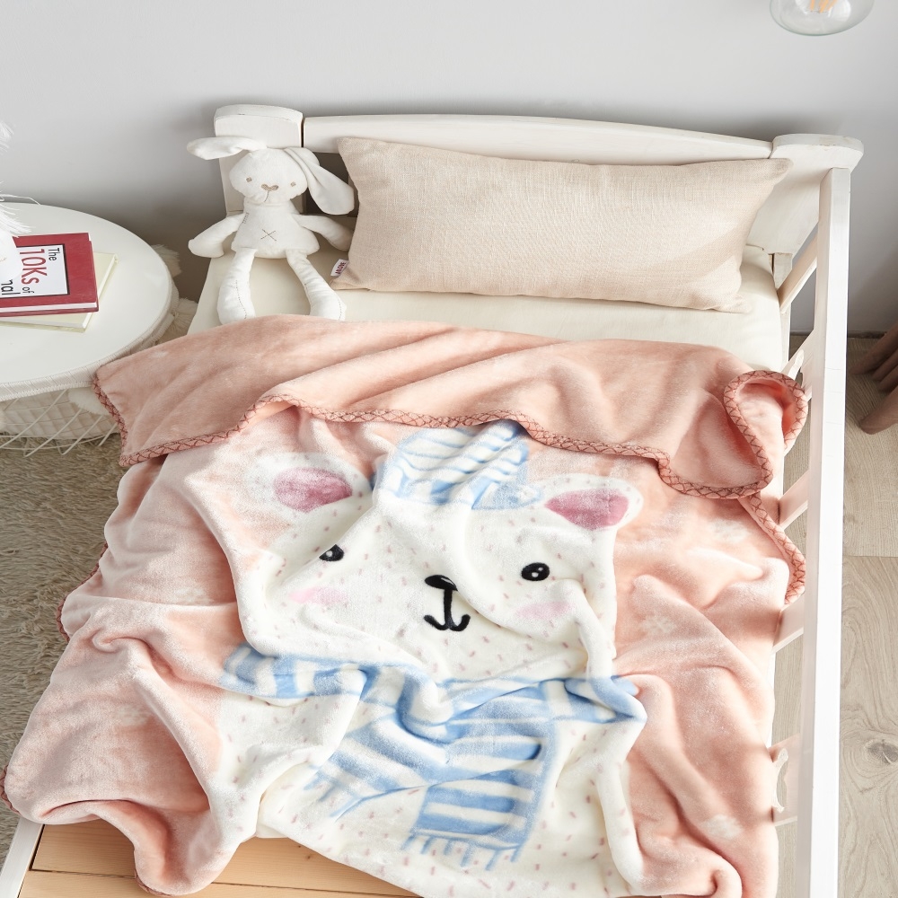 JML Super Soft Silky Baby Blanket 41" x 54" White Bear