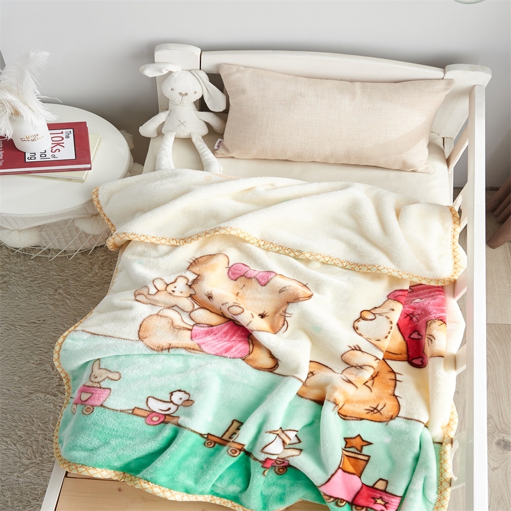 JML Super Soft Silky Baby Blanket 41" x 54" Two Bears